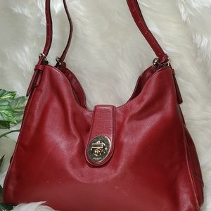 Red Vintage Coach Purse Leather